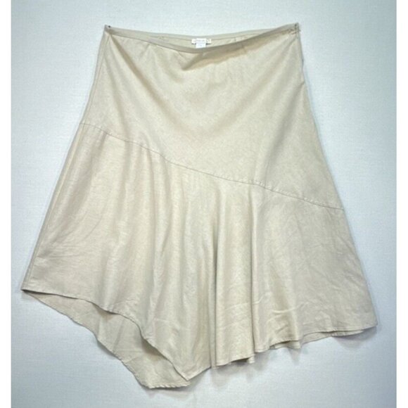 Westport 1962 Womens Maxi Skirt 18 Tan Beige Linen Blend Coastal Minimalist - Picture 1 of 12